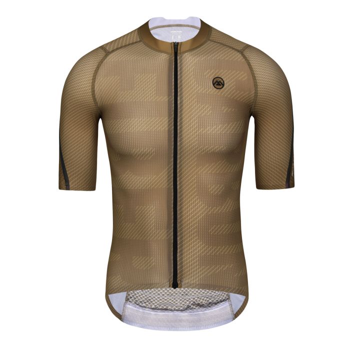 MENS SHORT SLEEVE CYCLING JERSEY PRO CARBONFIBER BROWN