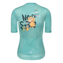 WOMENS SHORT SLEEVE CYCLING JERSEY LIFESTYLE DINOSAUR LIGHT GREEN