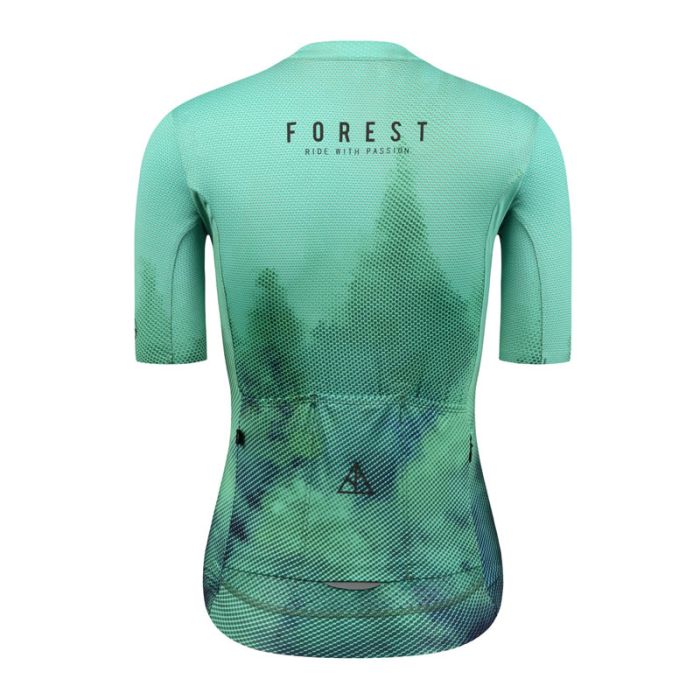 WOMENS SHORT SLEEVE CYCLING JERSEY URBAN FOREST GREEN