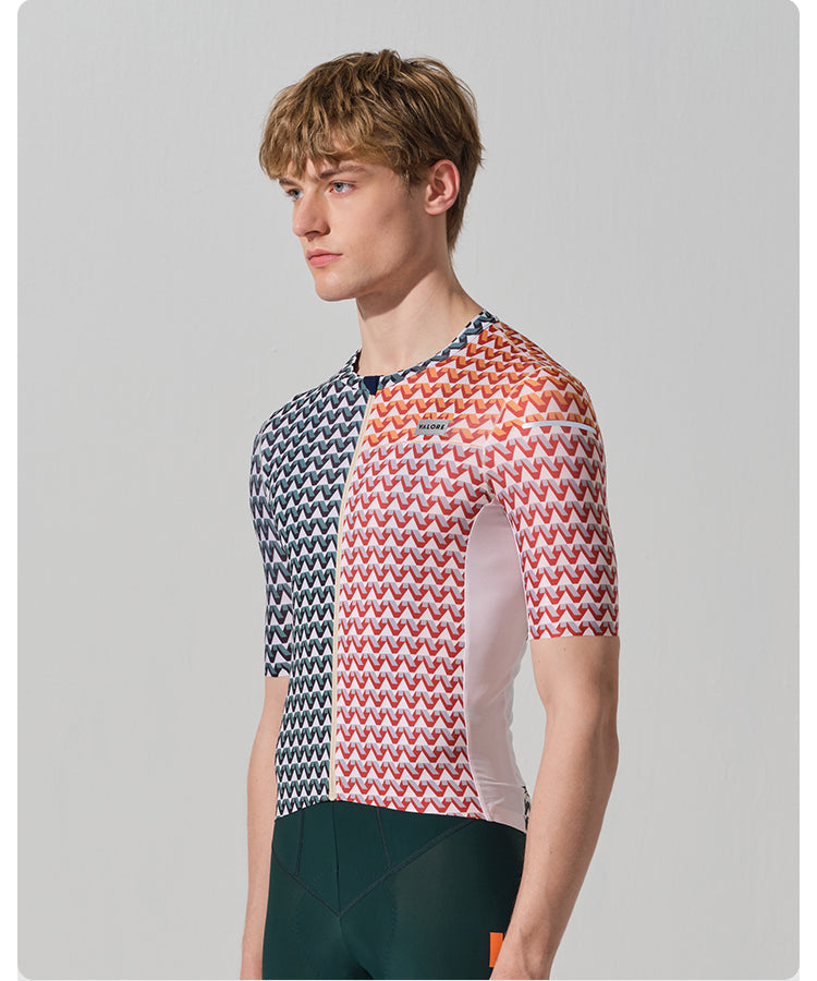 SHORT SLEEVE JERSEY MENS – V MOTIVA – GREEN & RUST