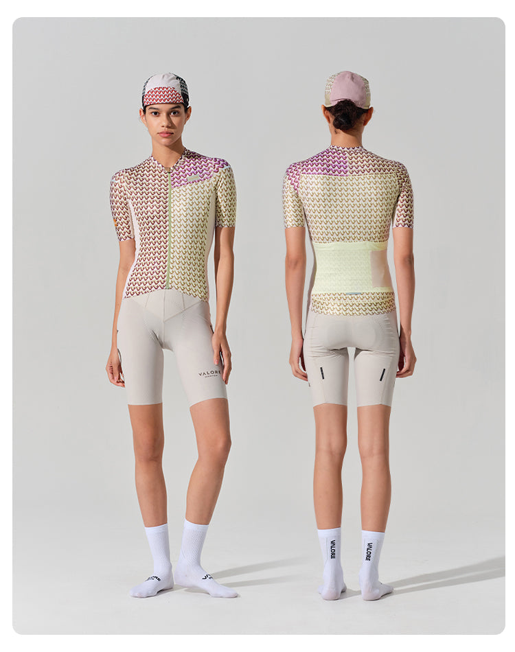 SHORT SLEEVE JERSEY WOMENS – V MOTIVA – LILAC & SAND