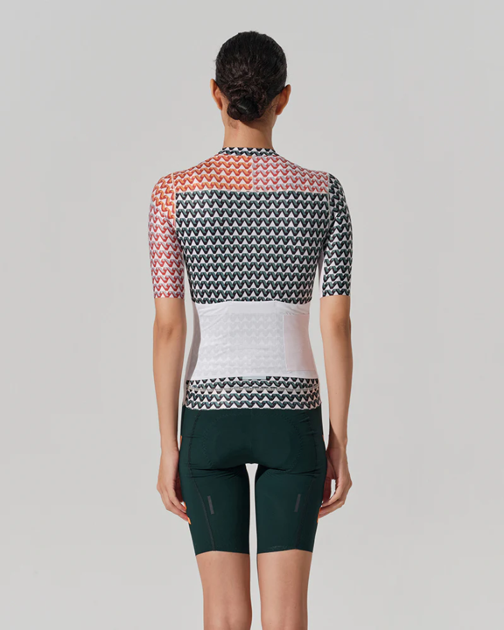 SHORT SLEEVE JERSEY WOMENS – V MOTIVA – GREEN & RUST