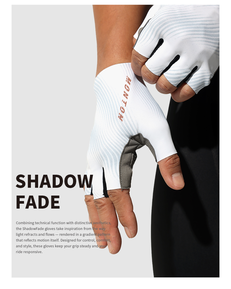 FINGERLESS CYCLING GLOVES SHADOWFADE WHITE