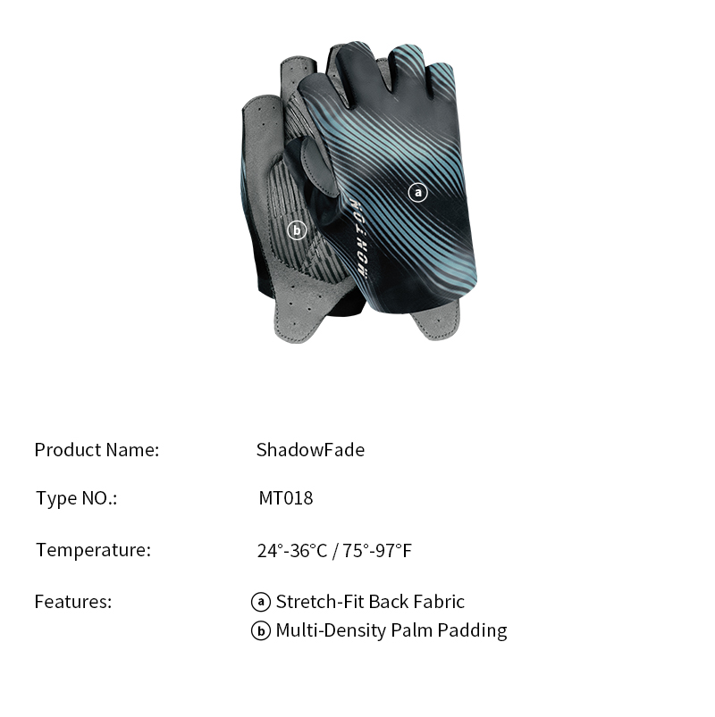 FINGERLESS CYCLING GLOVES SHADOWFADE GREEN