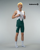 MENS BIB SHORTS FLUX BLOCK - DEEP FOREST