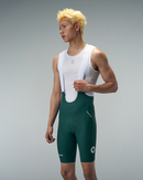 MENS BIB SHORTS FLUX BLOCK - DEEP FOREST