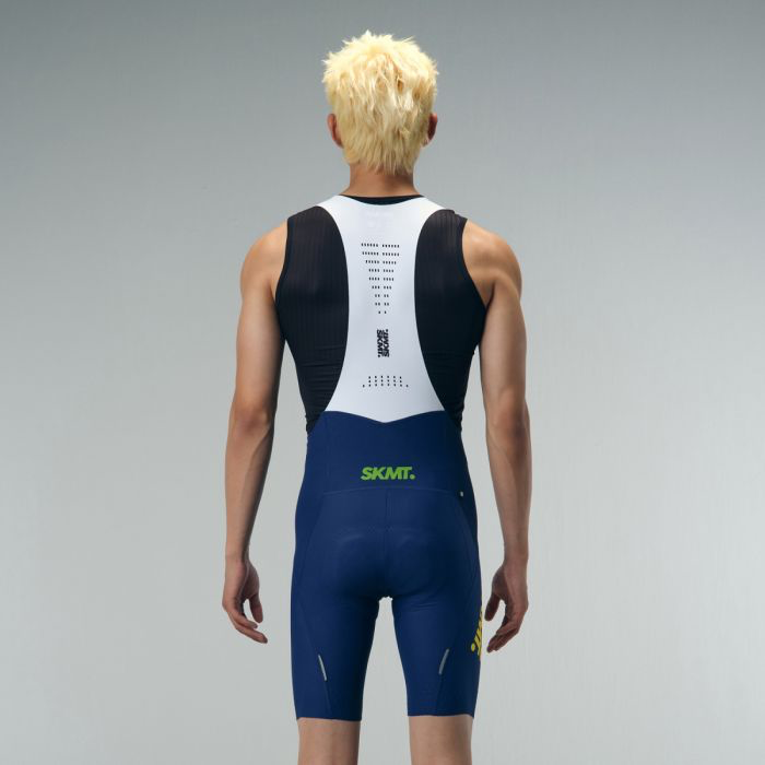 MENS BIB SHORTS FLUX BLOCK - DEEP NAVY