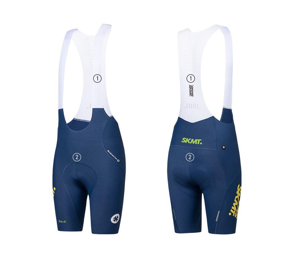 MENS BIB SHORTS FLUX BLOCK - DEEP NAVY