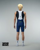MENS BIB SHORTS FLUX BLOCK - DEEP NAVY