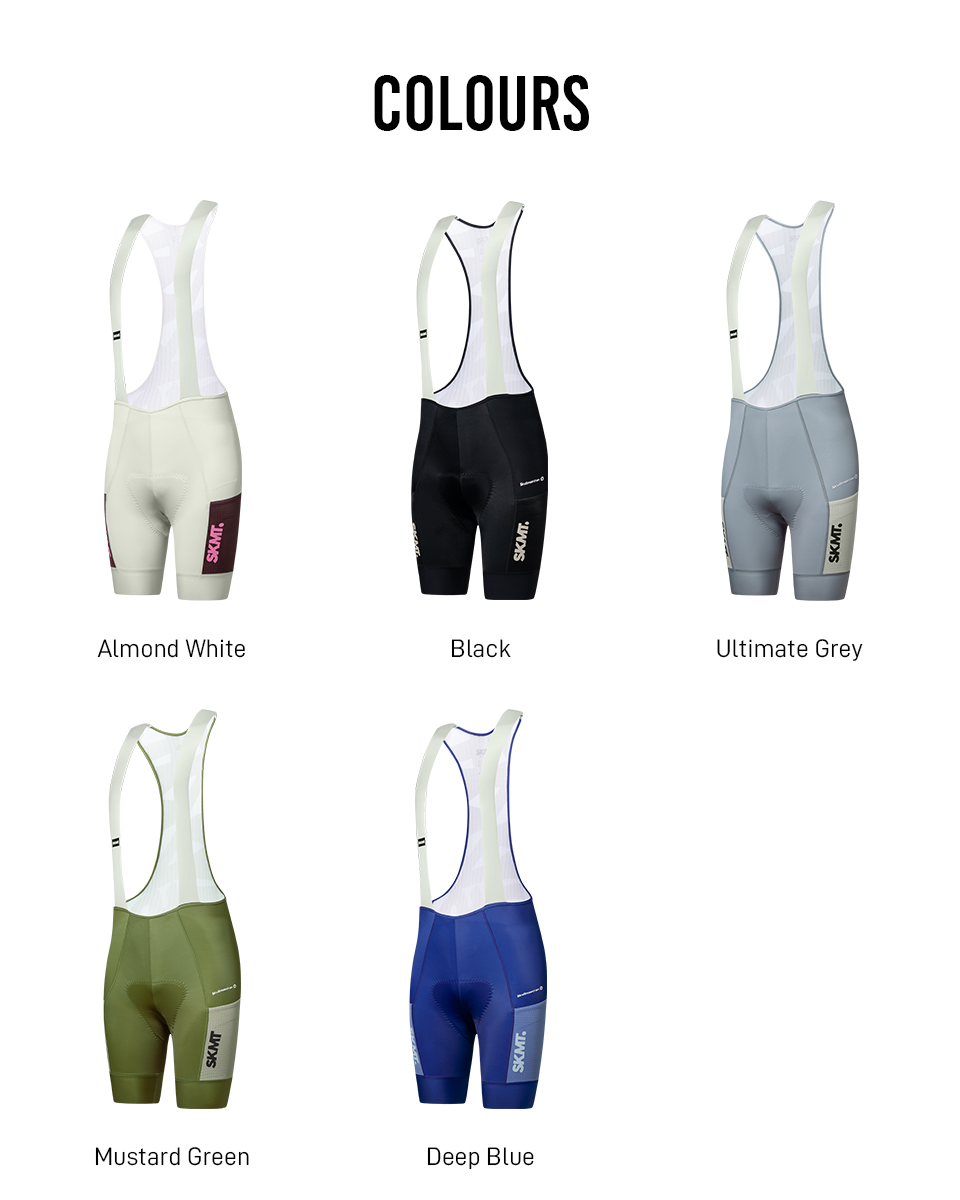 WOMENS BIB SHORTS MOTION UTILITY – ALMOND WHITE