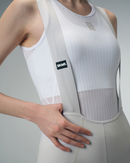 WOMENS BIB SHORTS MOTION UTILITY – ALMOND WHITE