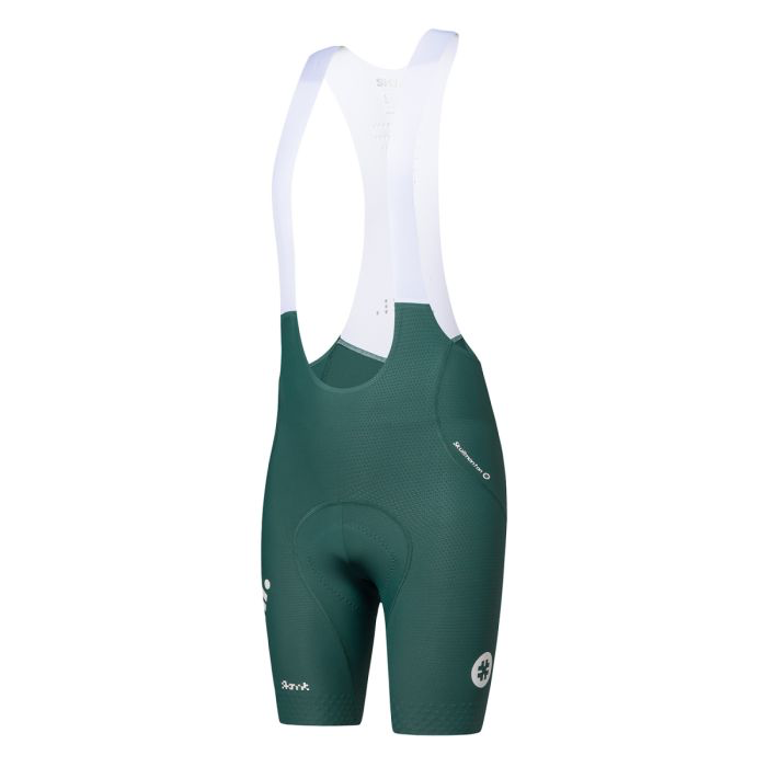 WOMENS BIB SHORTS FLUX BLOCK - DEEP FOREST