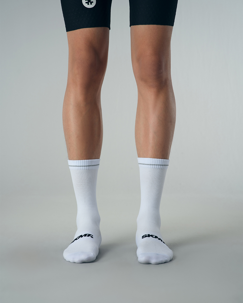 CYCLING SOCKS FLUX BLOCK - CHALK WHITE