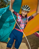 WOMENS BIB SHORTS FLUX BLOCK - DEEP NAVY
