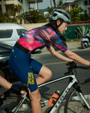 WOMENS BIB SHORTS FLUX BLOCK - DEEP NAVY