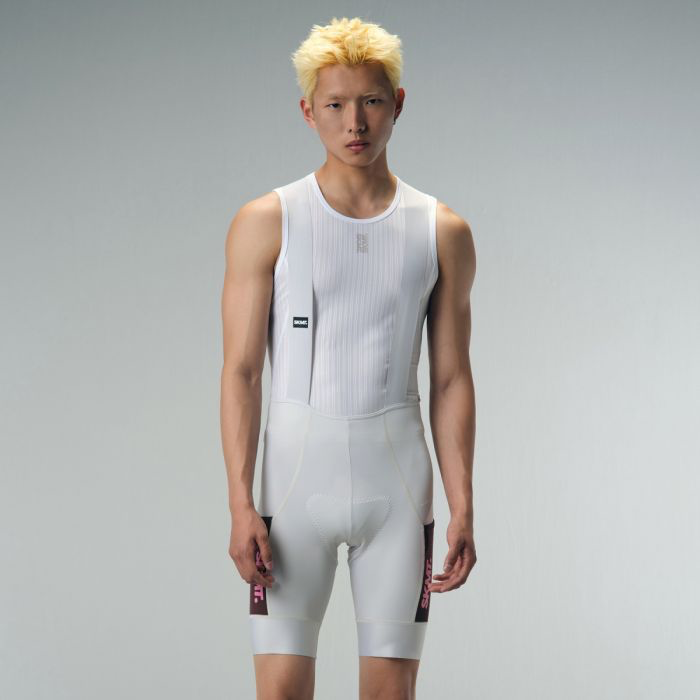 MENS BIB SHORTS MOTION UTILITY – ALMOND WHITE