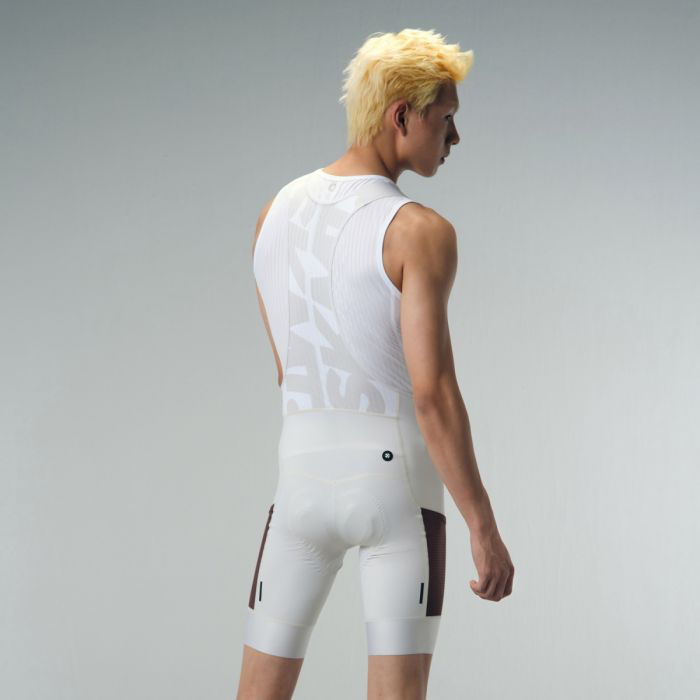 MENS BIB SHORTS MOTION UTILITY – ALMOND WHITE