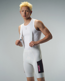 MENS BIB SHORTS MOTION UTILITY – ALMOND WHITE