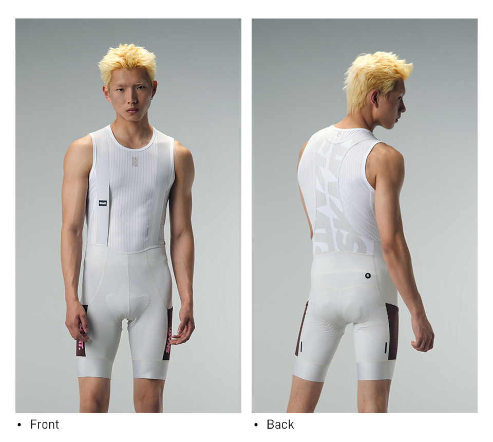 MENS BIB SHORTS MOTION UTILITY – ALMOND WHITE