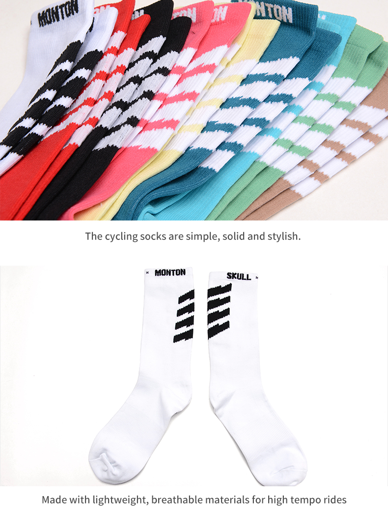 2023 SKULL MONTON WOMEN CYCLING SOCKS HOLIDAY III WHITE
