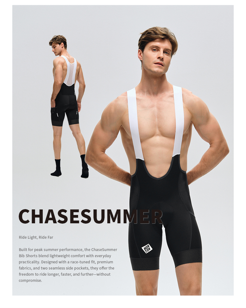 MENS BIB SHORTS CHASESUMMER BLACK