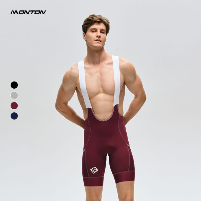 MENS BIB SHORTS CHASESUMMER BURGUNDY RED