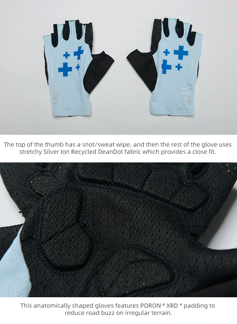 FINGERLESS CYCLING GLOVES NUMBER4 ALICE BLUE