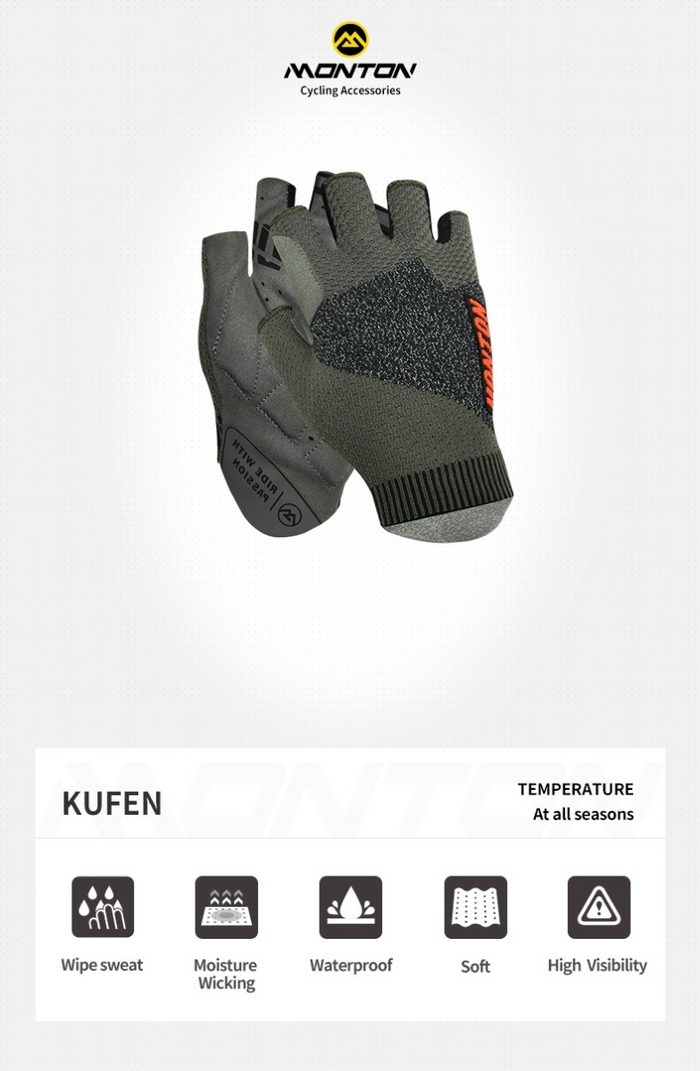 CYCLING GLOVES HALF FINGER KUFEN GREEN