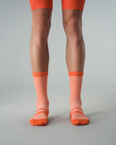 CYCLING SOCKS FLUX BLOCK - HEATWAVE ORANGE