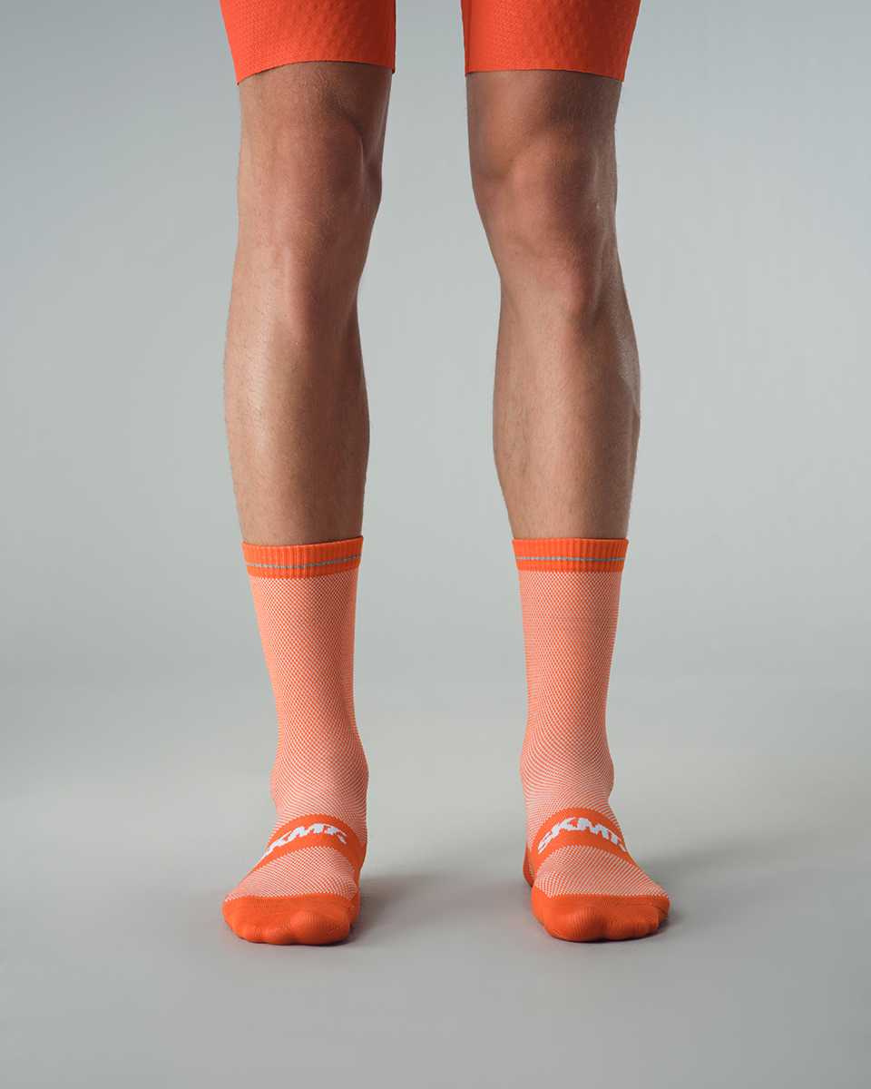 CYCLING SOCKS FLUX BLOCK - HEATWAVE ORANGE