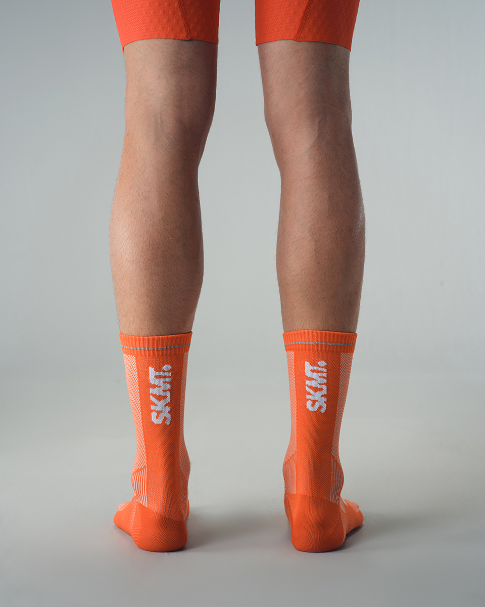 CYCLING SOCKS FLUX BLOCK - HEATWAVE ORANGE