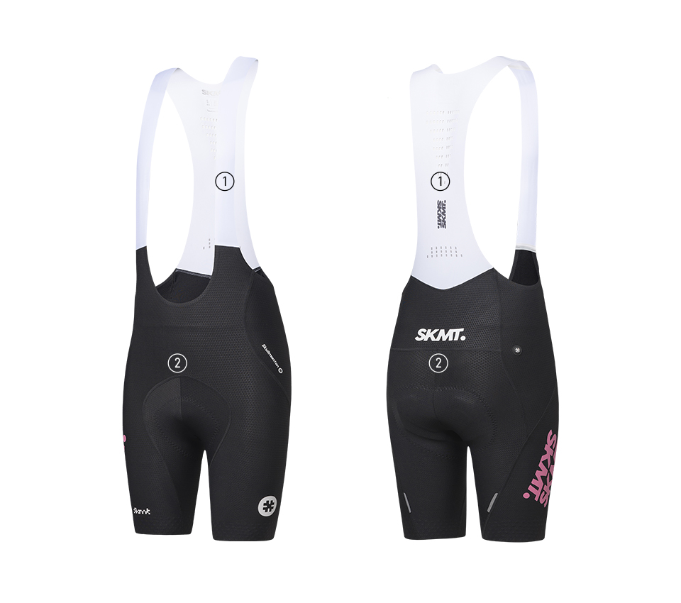 SKMT FLUX BLOCK BIB SHORTS MIDNIGHT BLACK