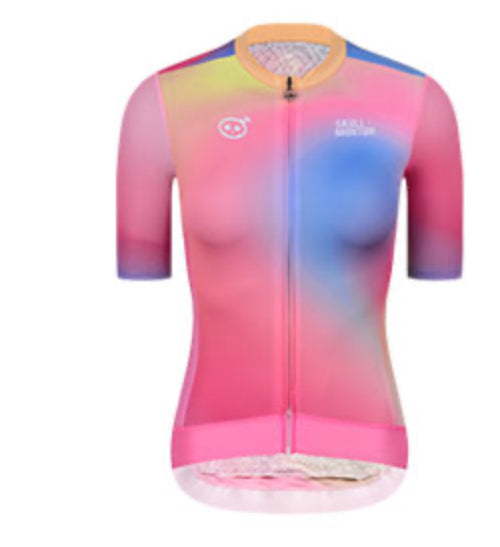 SKULL MONTON WOMENS CYCLING JERSEY NORTHERNLIGHTS YELLOW RED