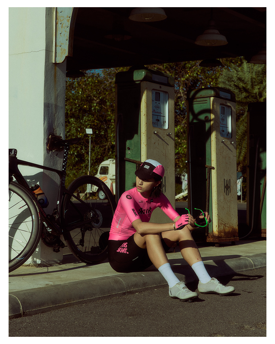 CYCLING CAP FLUX BLOCK - BLACK / PINK