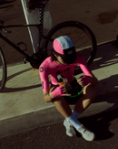 CYCLING CAP FLUX BLOCK - BLACK / PINK