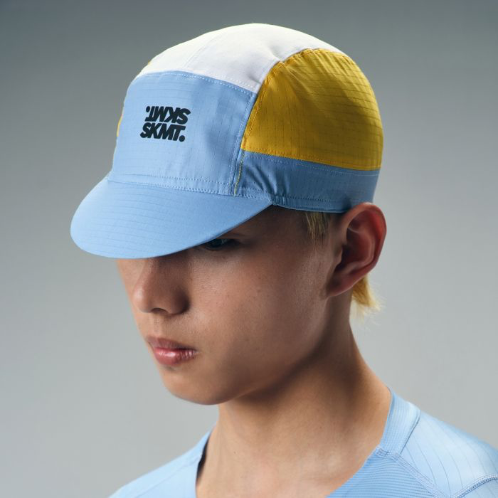 CYCLING CAP FLUX BLOCK - BLUE / YELLOW