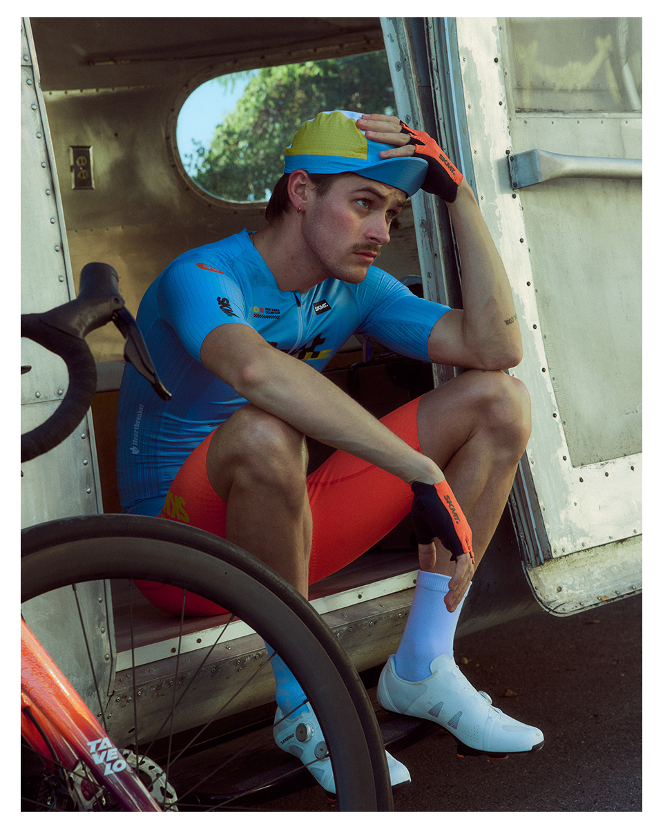 CYCLING CAP FLUX BLOCK - BLUE / YELLOW
