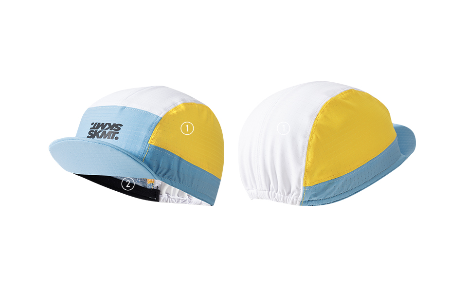CYCLING CAP FLUX BLOCK - BLUE / YELLOW