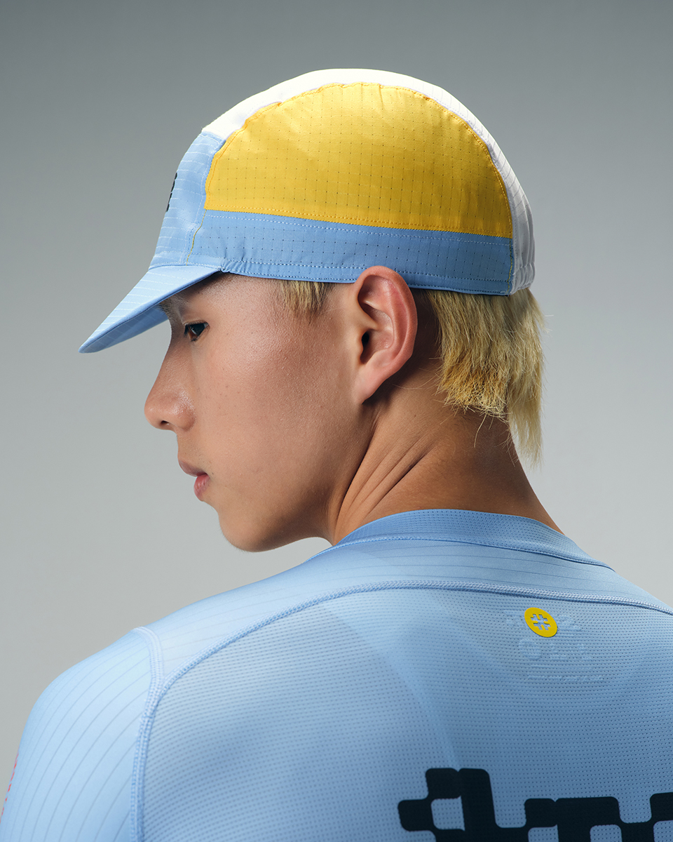 CYCLING CAP FLUX BLOCK - BLUE / YELLOW