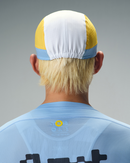 CYCLING CAP FLUX BLOCK - BLUE / YELLOW