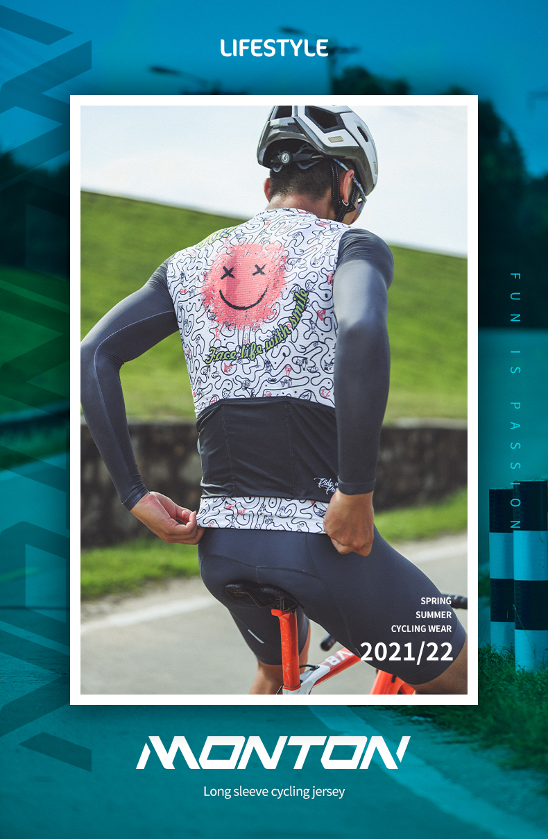 WOMENS SUMMER LONG SLEEVE CYCLING JERSEY LIFESTYLE SMILE