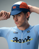 CYCLING CAP FLUX BLOCK - NAVY / ORANGE