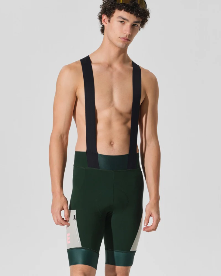 MENS BIB SHORTS STRAORDINARIO DEEP FOREST GREEN
