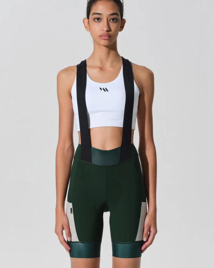 WOMENS BIB SHORTS STRAORDINARIO DEEP FOREST GREEN