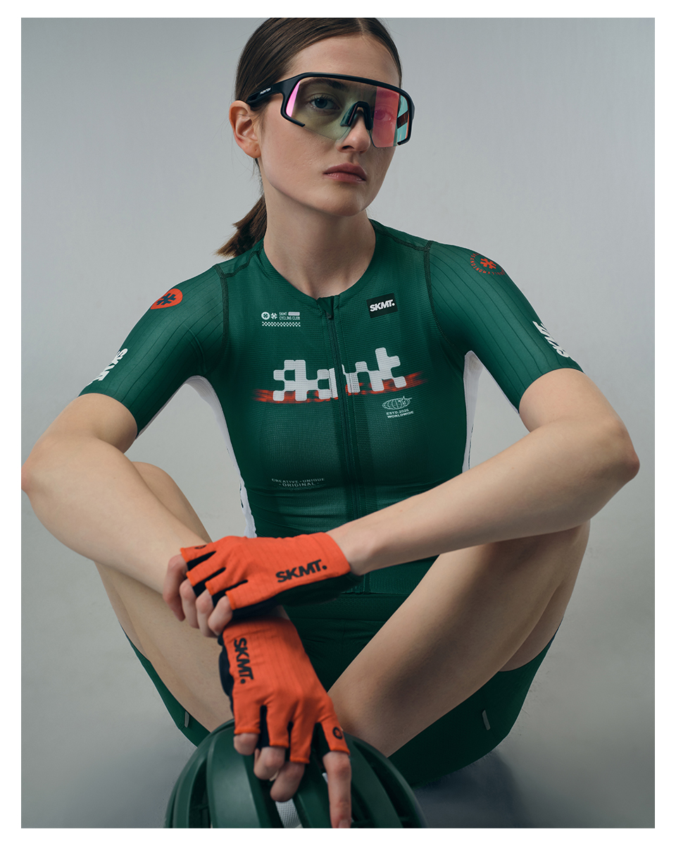 FLUX BLOCK PADDED CYCLING GLOVES - BURNT ORANGE