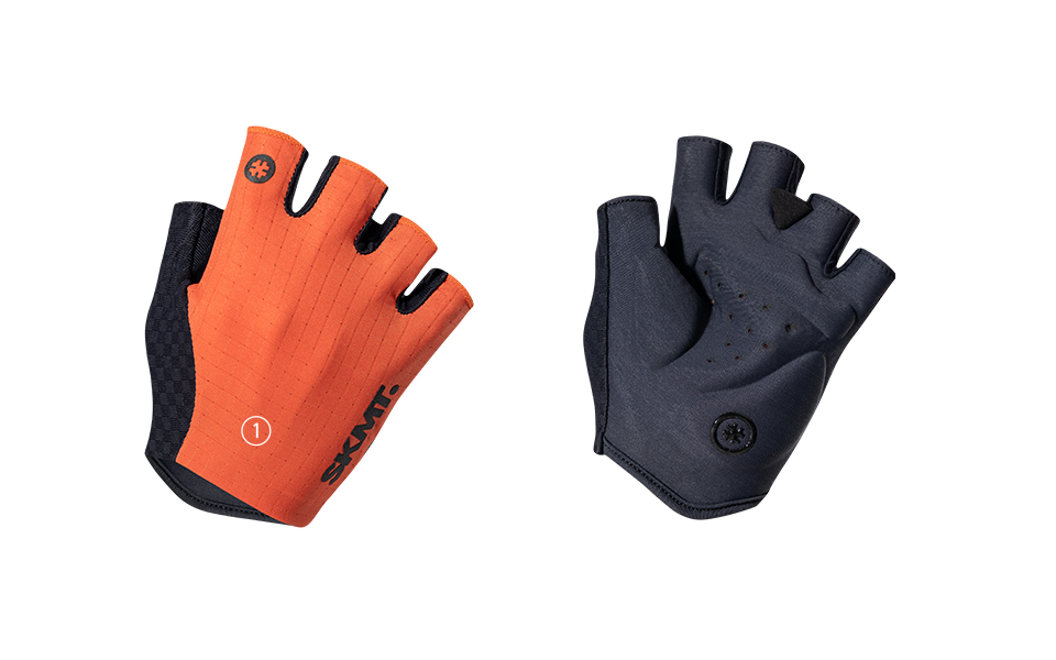 FLUX BLOCK PADDED CYCLING GLOVES - BURNT ORANGE