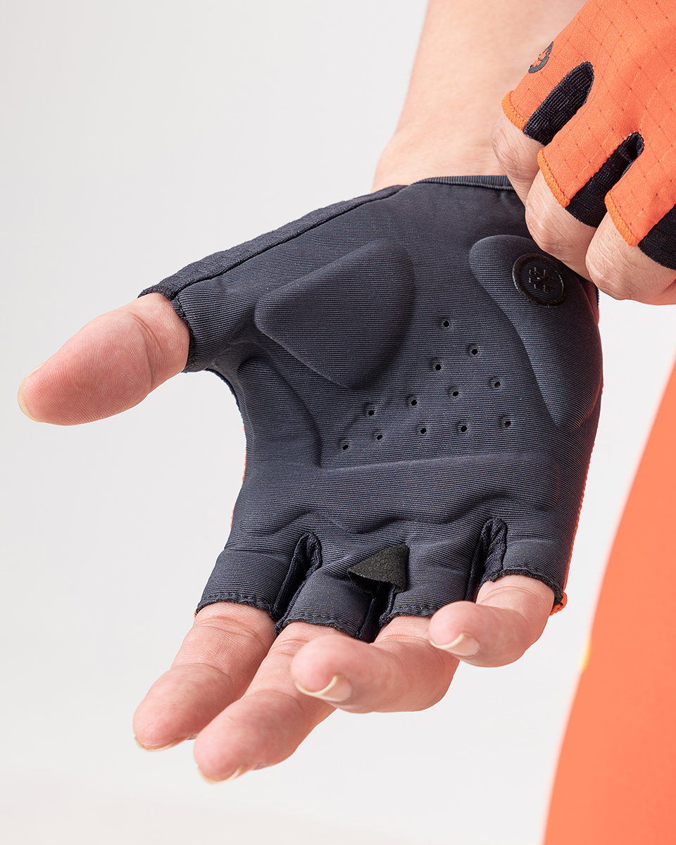FLUX BLOCK PADDED CYCLING GLOVES - BURNT ORANGE