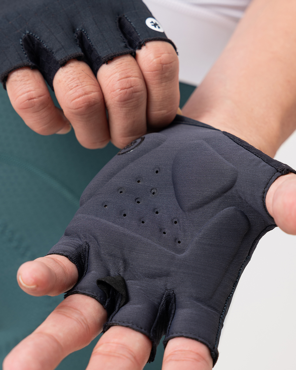 FLUX BLOCK PADDED CYCLING GLOVES - MIDNIGHT BLACK