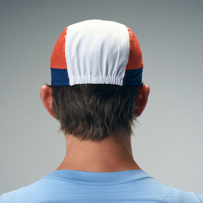 CYCLING CAP FLUX BLOCK - NAVY / ORANGE