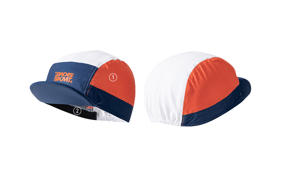 CYCLING CAP FLUX BLOCK - NAVY / ORANGE